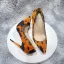 Mode Apelsin Leopardmönstrad Afton Pumps 2023 12 cm Stilettklackar Spetsiga Pumps Högklackade