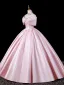 Schöne Rosa Ballkleider 2026 Ballkleid Bandeau Schleife Ärmellos Rückenfreies Lange Festliche Kleider