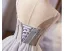 Classy Grey Beading Sequins Lace Flower Homecoming Graduation Dresses 2025 Ball Gown Spaghetti Straps Sleeveless Backless Knee-Length