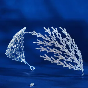 Moda Srebrny Rhinestone Stop Obręcz Do Włosów Ozdoby Do Włosów Ślubne 2023 Ślub