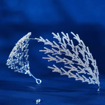 Mode Argenté Faux Diamant Alliage Cerceau De Cheveux Accessoire Cheveux Mariage 2023 Mariage