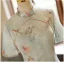 Chinese style Sage Green Butterfly Printing Split Front Cheongsam 2024 Trumpet / Mermaid High Neck Short Sleeve Prom Floor-Length / Long
