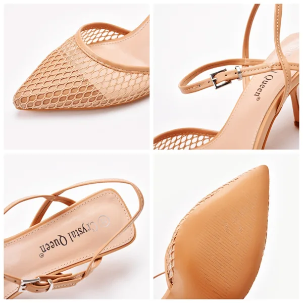 Modest / Simple White Casual Pierced Womens Sandals 2022 7 cm Stiletto Heels Pointed Toe Sandals High Heels