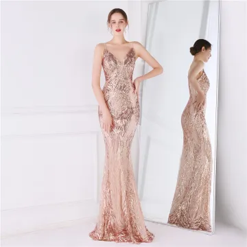 Charming Gold Sequins Evening Dresses 2022 Trumpet Mermaid Spaghetti Straps Sleeveless Backless Floor Length Long Evening Party Formal Dresses