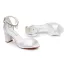 Chic / Belle Blanche Faux Diamant Chaussure De Mariée 2024 Bride Cheville 7 cm Talons Épais Peep Toes / Bout Ouvert Mariage Sandales Talons Hauts