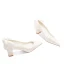 Chic Blanche Noeud Chaussure De Mariée 2024 Cuir 7 cm Talon Bloc À Bout Pointu Mariage Escarpins Talons Hauts