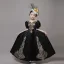 Vintage / Retro Medieval Black Flower Girl Dresses 2024 3D Lace Floral V-Neck Short Sleeve Floor-Length / Long A-Line / Princess Cosplay Prom Wedding Party Dresses