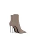 Fashion Khaki Evening Party Womens Boots 2024 Leather 10 cm Stiletto Heels Pointed Toe Boots High Heels