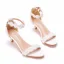 Sexy Blanche Perle Bride Cheville En Dentelle Fleur Chaussure De Mariée 2022 5 cm Talons Aiguilles Peep Toes / Bout Ouvert Mariage Sandales Talons Hauts