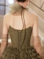 High-end Fashion Clover Green Pleated Evening Dresses 2023 A-Line / Princess Strapless Sleeveless Evening Party Floor-Length / Long Formal Dresses