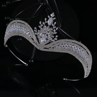 Sparkly Silver Rhinestone Wedding Tiara 2022 Bridal Jewelry Alloy