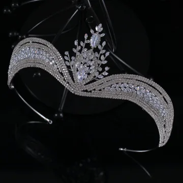 Glittrande Silver Rhinestone Bröllop Tiara 2022 Brudsmycken Legering