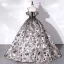 Vintage / Retro Baroque Silver Lace Flower Satin Prom Dresses 2022 Ball Gown Spaghetti Straps Sleeveless Backless Beading Floor-Length / Long Formal Dresses