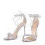 Sexy Silver Evening Party Womens Sandals 2022 Ankle Strap Rhinestone 11 cm Stiletto Heels Open / Peep Toe Sandals High Heels