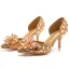 Cendrillon Argenté Cristal Chaussure De Mariée 2023 7 cm Mariage Talons Aiguilles À Bout Pointu Chaussure De Mariée Talons Hauts