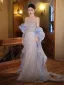 Sexy Sky Blue Beading Pearl Sequins Evening Dresses 2025 Trumpet / Mermaid Strapless Sleeveless Backless Floor-Length / Long Evening Party Formal Dresses