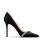 Sexy Black Rhinestone Evening Party Pumps 2024 Leather 10 cm Stiletto Heels Pointed Toe Pumps High Heels