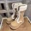 Vintage Tan Zamszowe Zużycie ulicy Płaskie Zima Snow Boots 2024 Okrągłe Toe Kozaki Damskie