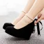 Roman Red Pearl Ankle Strap Bow Prom Womens Shoes 2025 10 cm Wedges Round Toe Womens Shoes