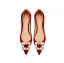 Style Chinois Rouge Faux Diamant Chaussure De Mariée 2026 5 cm Talons Épais À Bout Pointu Mariage Escarpins
