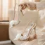 Charmant Blanche Perle Paillettes Appliques Chaussure De Mariée 2026 10 cm Talons Aiguilles À Bout Pointu Mariage Escarpins Talons Hauts