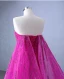 High-end Fuchsia Handmade  Beading Prom Dresses 2024 Trumpet / Mermaid Strapless Sleeveless Backless Court Train Prom Formal Dresses
