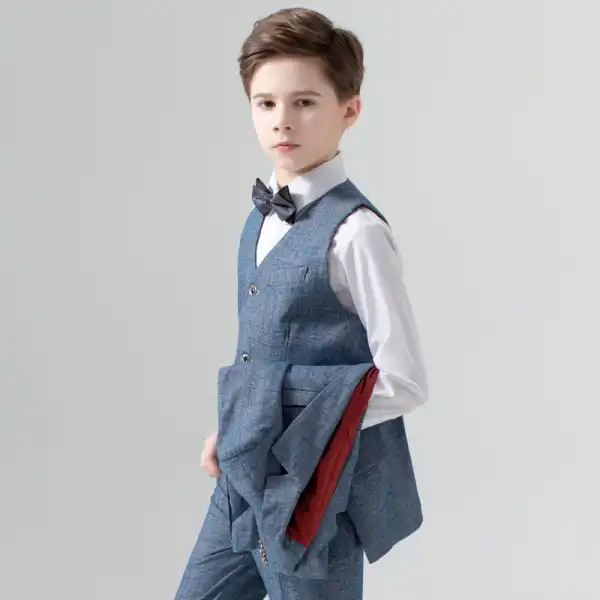 Costume Garçon Tout-petit – Ensemble Chemise Manches Longues + Pantalon à Bretelles + Cravate Pour Mariage, Fête