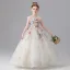 Flower Fairy White Beading Sequins Pearl Lace Flower Appliques Birthday Flower Girl Dresses 2025 Ball Gown Scoop Neck Sleeveless Floor-Length / Long
