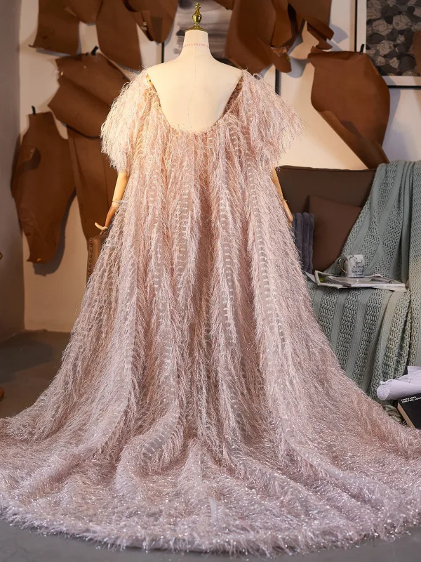 Charming Blushing Pink Tassel Prom Short Sleeve shawl 2025