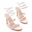 Sexy White Pearl Ankle Strap Summer Evening Party Womens Sandals 2023 10 cm Stiletto Heels Open / Peep Toe Sandals High Heels