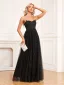 Charmant Noire Paillettes Robe De Soirée 2024 Princesse Bretelles Spaghetti Sans Manches Dos Nu Longue Soirée Robe De Ceremonie
