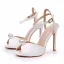 Simple Blanche Bride Cheville Chaussure De Mariée 2024 11 cm Talons Aiguilles Peep Toes / Bout Ouvert Mariage Sandales Talons Hauts