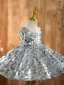 Sparkly Silver Short Sequins Birthday Flower Girl Dresses 2024 Ball Gown Scoop Neck Sleeveless