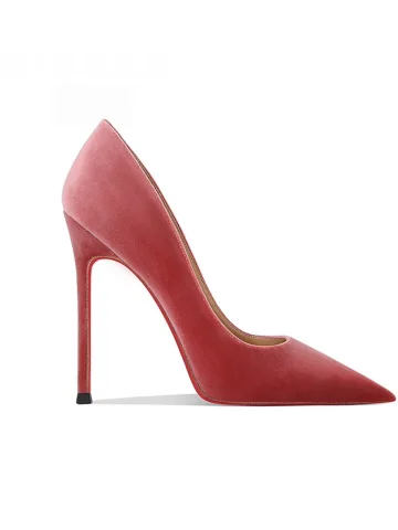 Mooie Prachtige Blozen Roze Gala Suede Pumps 2026 Leer 10 Cm Naaldhakken Stiletto Spitse Neus Pumps Hoge Hakken