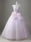 Chic / Beautiful Blushing Pink Appliques Prom Dresses 2026 Ball Gown One-Shoulder Sleeveless Backless Floor-Length / Long Prom Formal Dresses