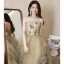 Chic / Beautiful Sage Green Appliques Prom Dresses 2023 A-Line / Princess Strapless Sleeveless Backless Floor-Length / Long Formal Dresses