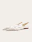 Chic / Beautiful White Rhinestone Flat Leather Wedding Shoes 2025 Wedding Pointed Toe Heels