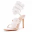 Sexy Charmant Weiß Applikationen Knöchelriemen Brautschuhe 2023 10 cm Stilettos Peeptoes Hochzeit Sandaletten Hochhackige