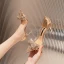 Sexy Champagne Rhinestone Bow Evening Party Pumps High Heels 2022 8 cm Stiletto Heels Pointed Toe Pumps