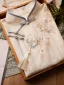 Chinese style Beige Lace Flower Tea-length Cheongsam 2024 High Neck Trumpet / Mermaid Short Sleeve