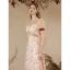 Mode Rouge Perle Noeud Paillettes Robe De Soirée 2023 Princesse Encolure Dégagée Gonflée Manches Courtes Dos Nu Longue Soirée Robe De Ceremonie