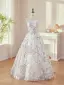 Blomsterfe Himmelen Blå Beading Paljetter Appliques Ballkjoler 2026 Ballkjole Strapless Uten Ermer Ryggløse
