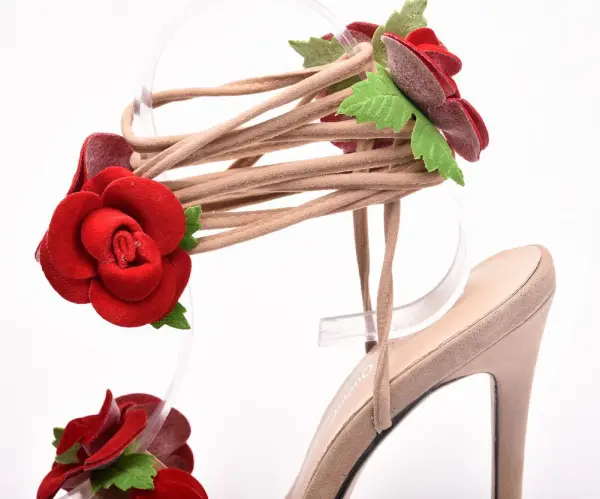 Chic / Belle Beige Été Jardin / Extérieur Appliques Sandales Femme 2023 Bride Cheville 11 cm Talons Aiguilles Peep Toes / Bout Ouvert Sandales Talons Hauts