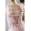 Flower Fairy Blushing Pink Appliques Sequins Prom Dresses 2023 A-Line / Princess V-Neck Sleeveless Backless Floor-Length / Long Prom Formal Dresses
