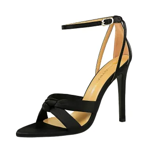 Sexy Noire Soirée Été Sandales Femme 2023 Bride Cheville 11 Cm Talons Aiguilles Peep Toes Bout Ouvert Sandales Talons Hauts