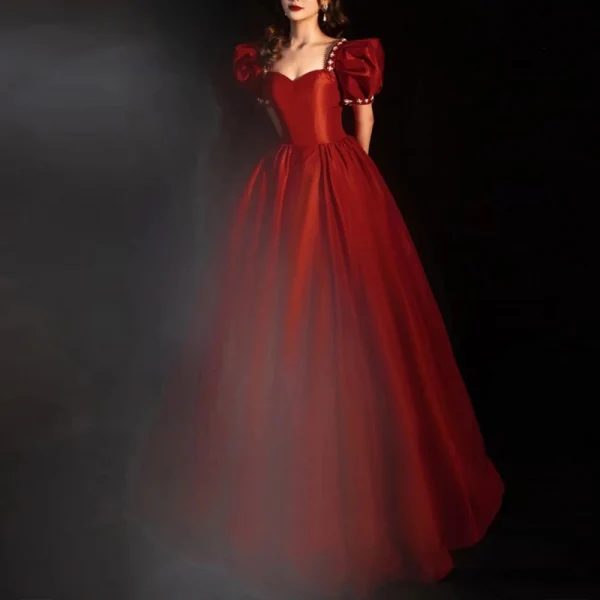 Vintage / Retro Black Evening Dresses Prom Dresses 2022 A-Line / Princess Crossed Straps Beading Puffy Short Sleeve Backless Solid Color Floor-Length / Long Satin Square Neckline Dancing Formal Dresses