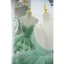 Charming Sage Green Cascading Ruffles Prom Dresses 2022 Ball Gown Spaghetti Straps Sleeveless Backless Court Train Formal Dresses
