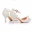 Élégant Blanche Perle Bride Cheville Chaussure De Mariée 2025 7 cm Talons Aiguilles À Bout Pointu Mariage Talons