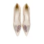 Charming Champagne Heart-shaped Rhinestone Wedding Shoes 2022 Leather 8 cm Stiletto Heels Pointed Toe Wedding Shoes Pumps High Heels