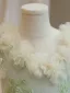 Modest / Simple Sage Green Appliques Birthday Flower Girl Dresses 2024 A-Line / Princess Scoop Neck Sleeveless Backless Floor-Length / Long Tulle